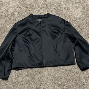 Black Satin Cropped Jacket